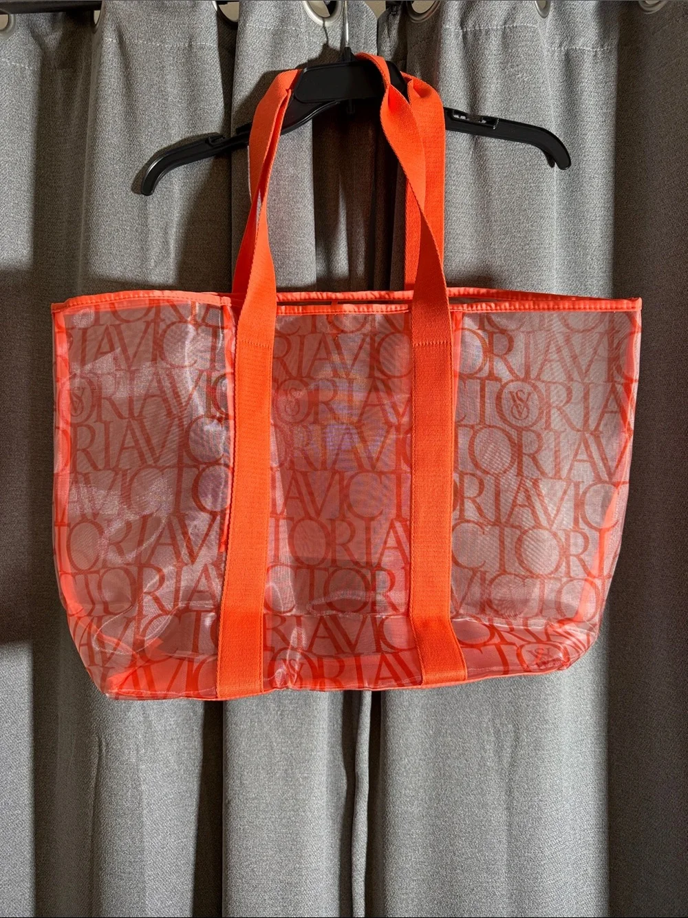Victoria Secret Tote Bag in Bright Coral/Orange
